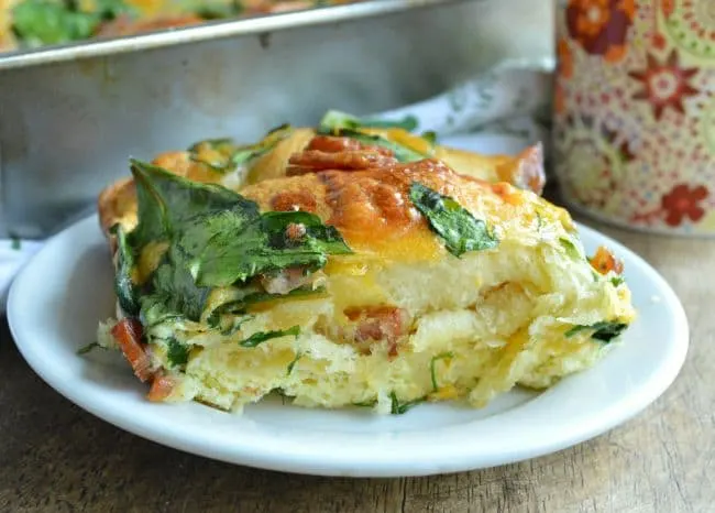 Bacon Spinach Breakfast Bake with Crescent Rolls