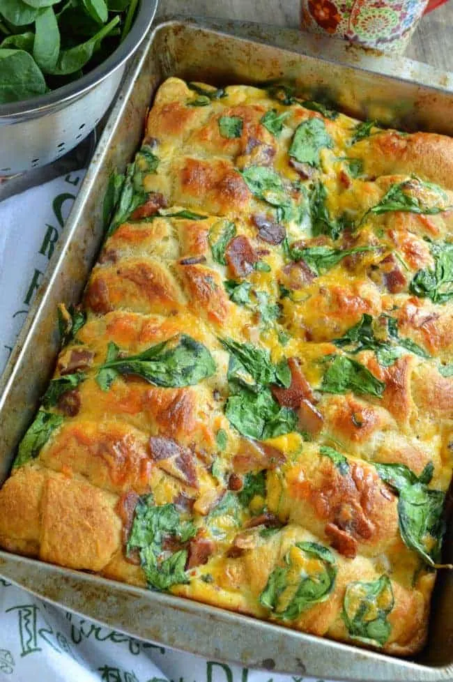 Crescent Roll Bake with Bacon and Spinach