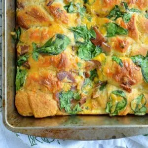 Bacon and Spinach Breakfast casserole with Crescent Rolls