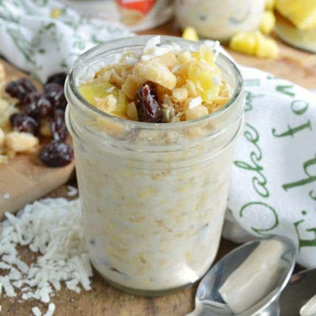 Overnight Oats Recipe with Pineapple and Coconut