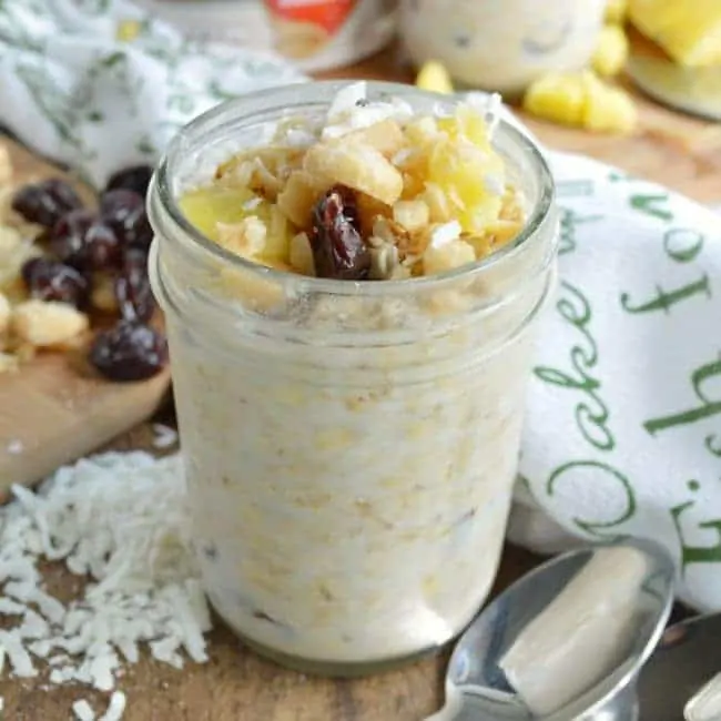 Overnight Oats Recipe with Pineapple and Coconut