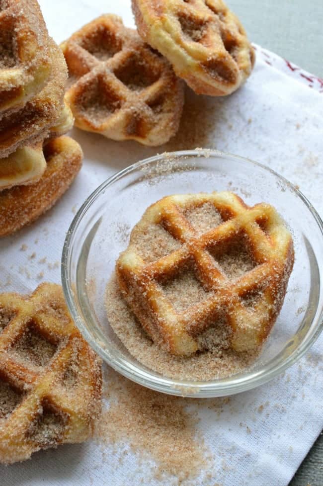 5 Minute Cinnamon Sugar Waffle Bites