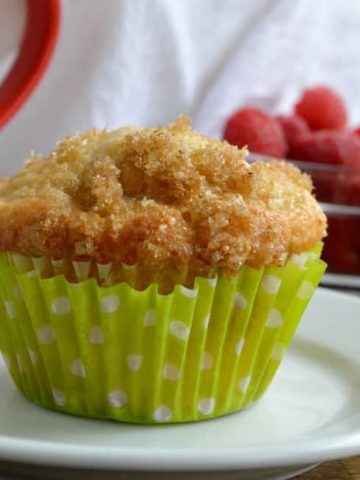 Raspberry Greek Yogurt Muffins with Lemon Sugar