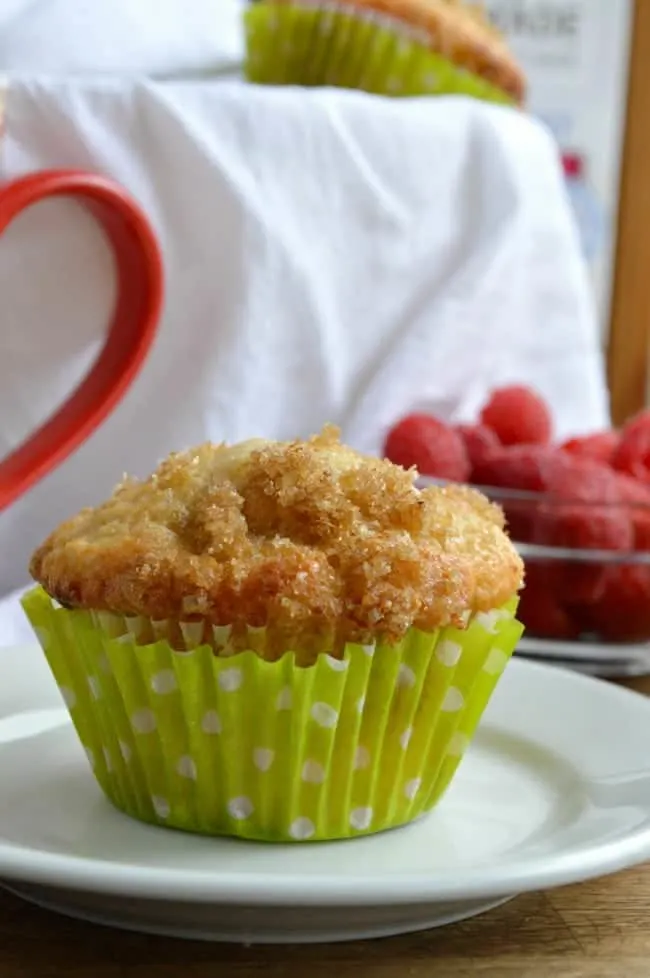 Raspberry Muffins made with Greek Yogurt
