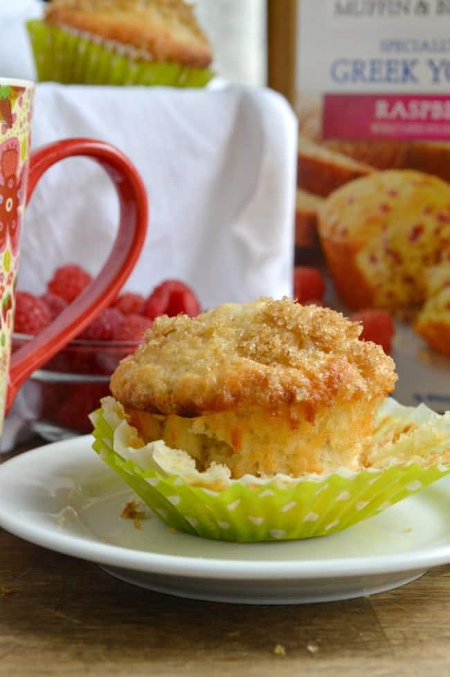 Raspberry Greek Yogurt Muffins