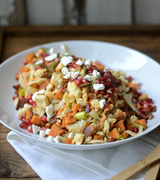 Sarcastic Cooking - Warm Sweet Potato, Bacon, and Leek Salad with Cheddar Biscuit Breadcrumbs