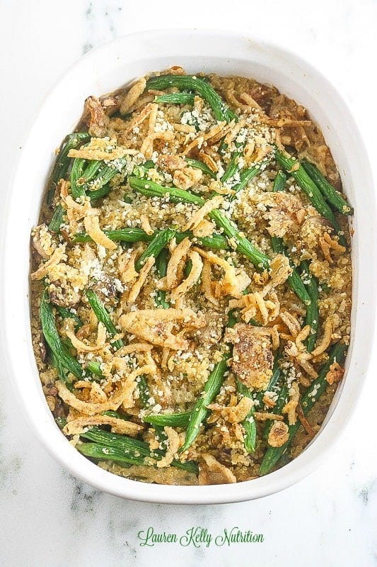 Green Bean Quinoa Casserole via Lauren Kelly Nutrition