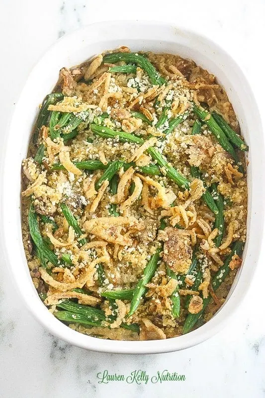 Green Bean Quinoa Casserole via Lauren Kelly Nutrition