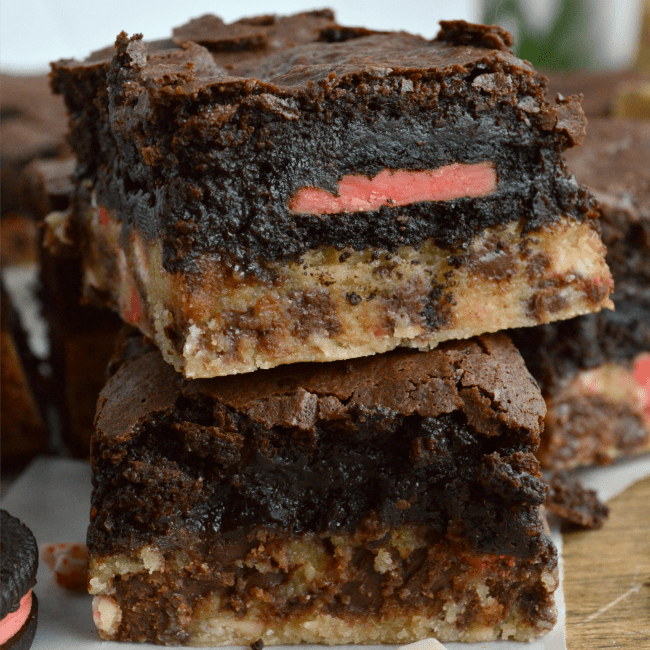 Slutty peppermint Oreo Brownies