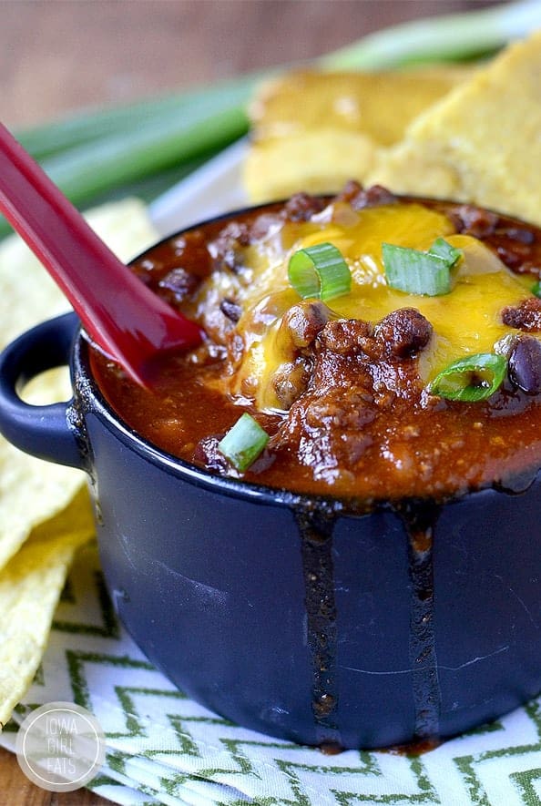 Signature Spicy Smoky Chili via Iowa Girl Eats