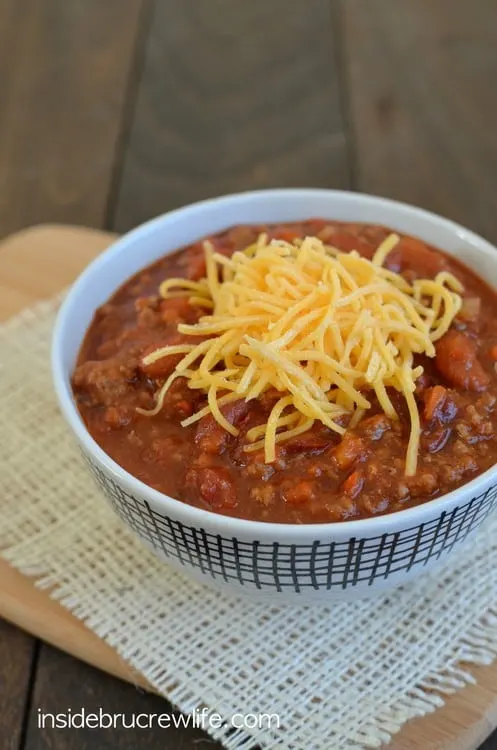 Sweet and spicy Dr. Pepper Chili via Inside BruCrew Life