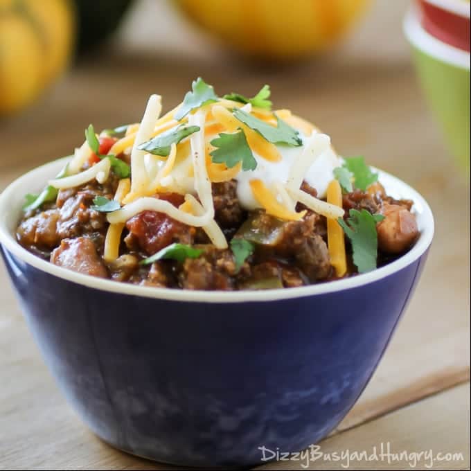 Crock Pot Cheater Chili via Dizzy Busy and Hungry