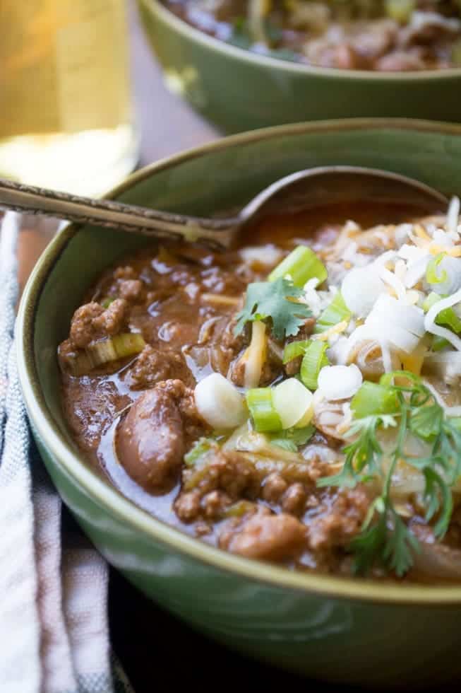 Slow Cooked Hatch Pepper Chili via The View From Great Island