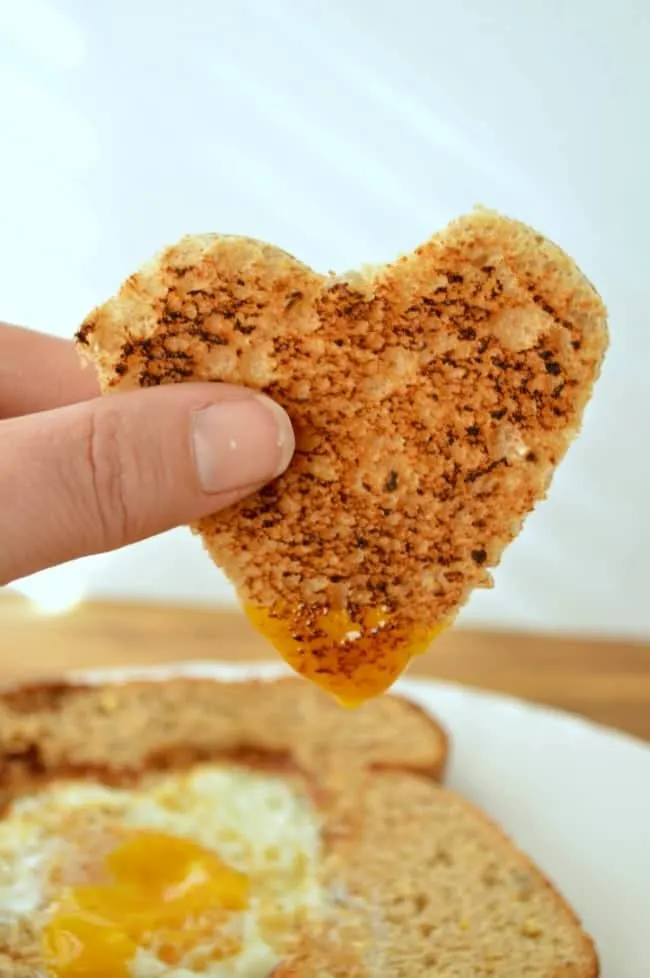 Heart Shaped Eggs in a Basket recipe