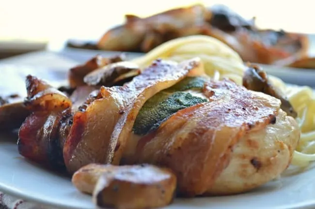Lemon Chicken with bacon and sage