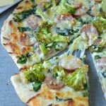 Easy Chicken sausage Spinach Garlic Pizza Recipe