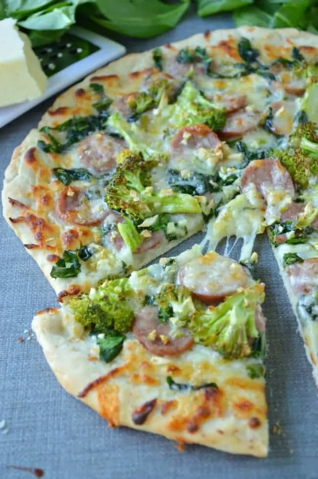 Chicken Sausage Spinach Pizza 