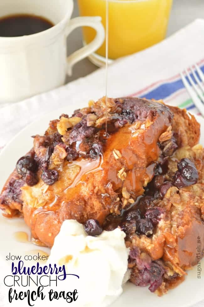 Slow Cooker Blueberry Crunch French Toast
