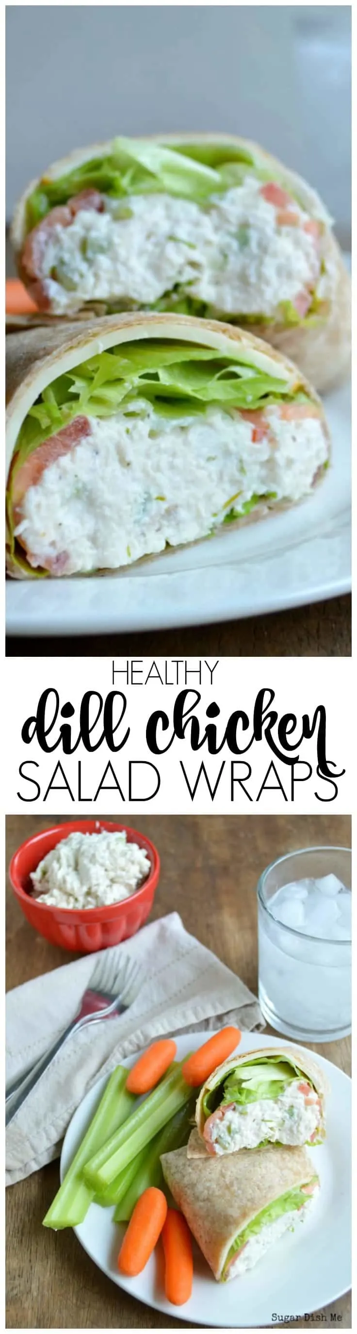 Healthy Dill Chicken Salad Wraps are made with Greek yogurt for extra protein and lots of flavor!
