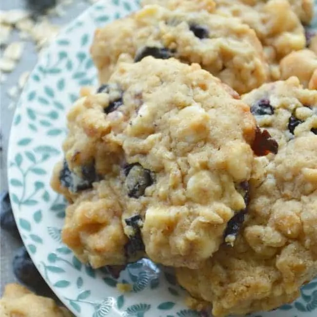 White Chocolate Blueberry Oat Cookie Recipe