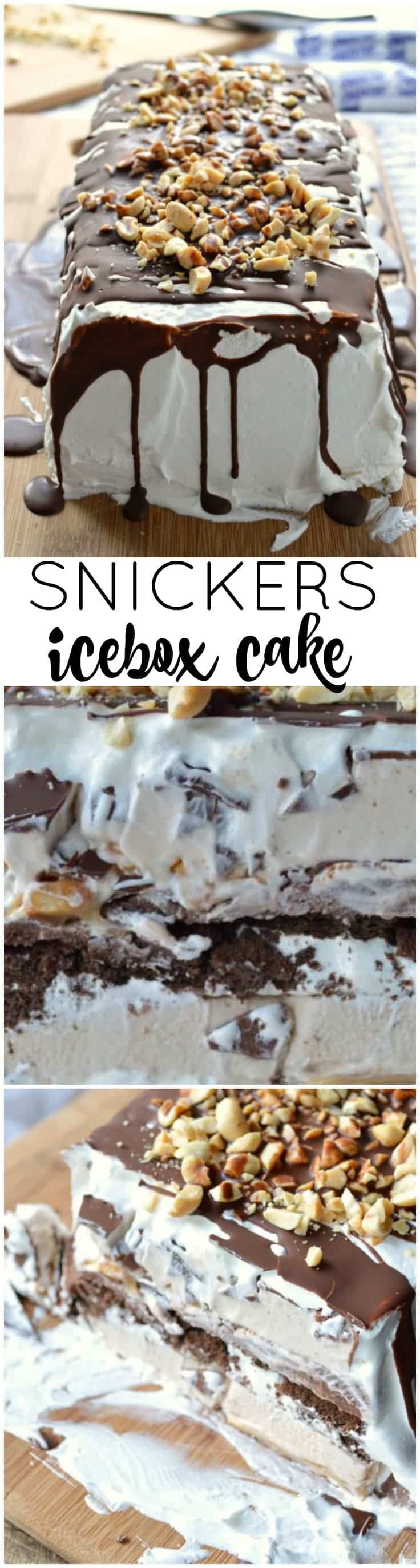 A delicious no-bake dessert! Snickers Ice Cream Bars, graham crackers, and chocolate pudding come together to make this crazy delicious sweet treat!