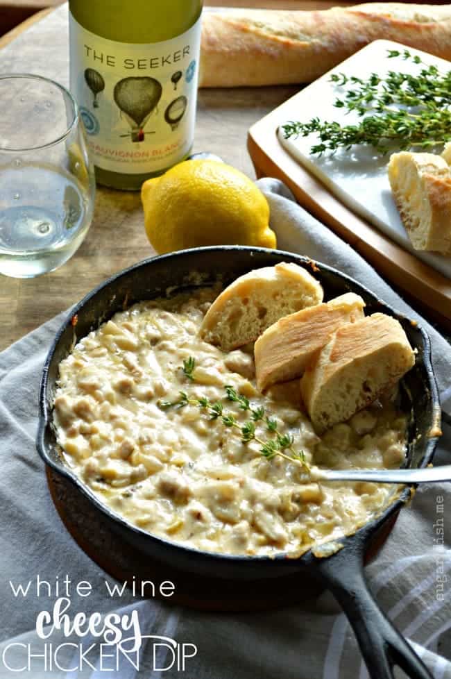 White Wine Cheesy Chicken Dip Recipe