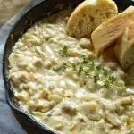 Cheesy White Wine Dip with Chicken