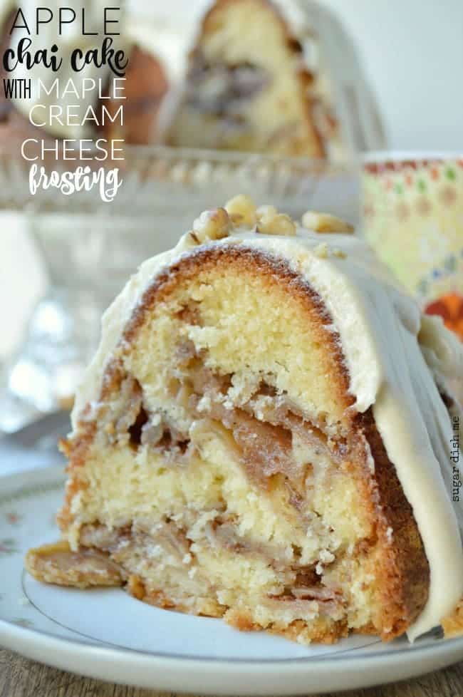 Apple Chai Cake with Maple Cream Cheese Frosting