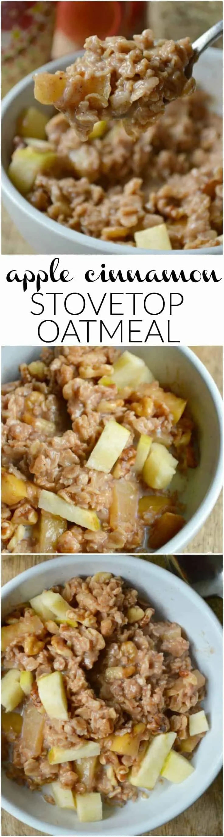 If you love the flavors of apple pie, this easy Apple Cinnamon Stovetop Oatmeal Recipe is for you!