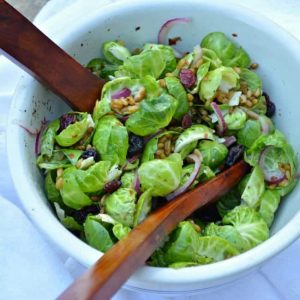 Brussels Sprout salad with Farro and Walnuts Recipe