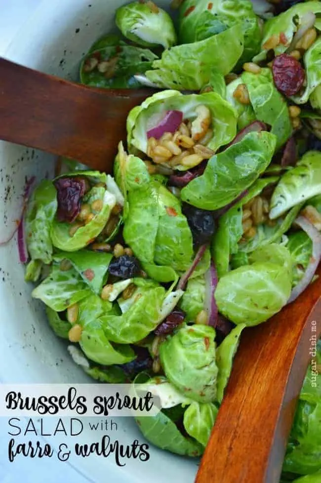 Brussels Sprout Salad with Farro and Walnuts