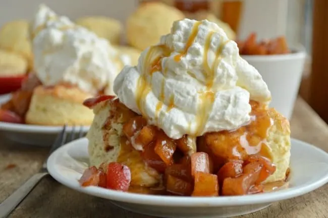 Bourbon caramel Apple Shortcakes