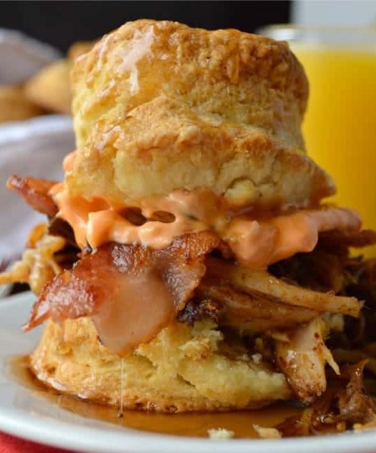 Pulled Pork Breakfast Biscuits