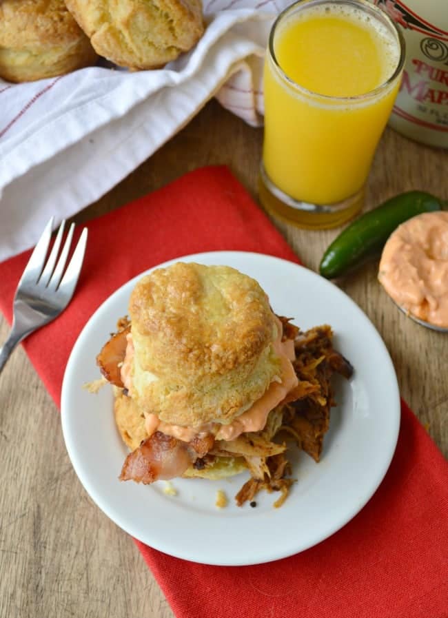 Pulled Pork Breakfast Biscuits