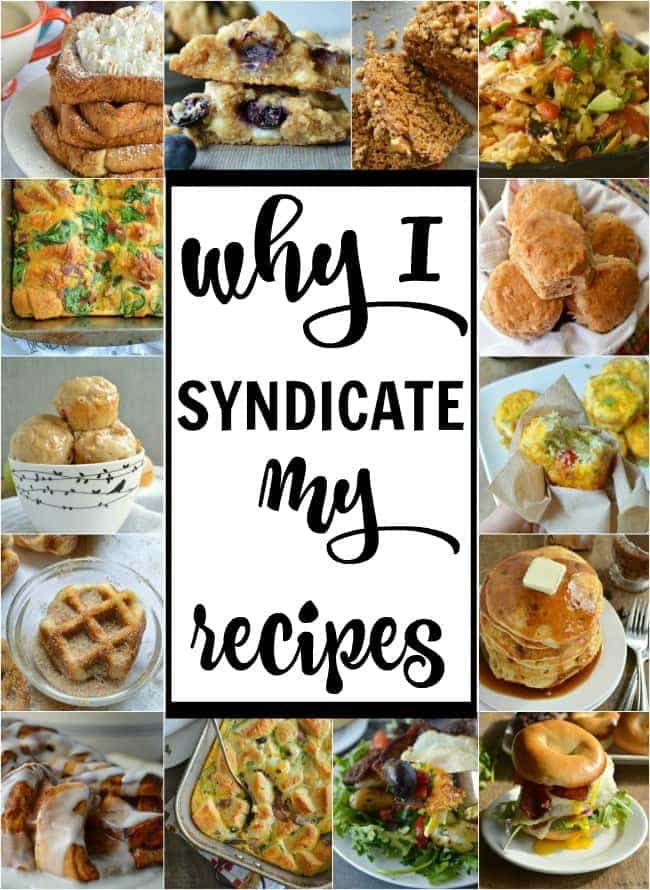 Why I Syndicate My Recipes