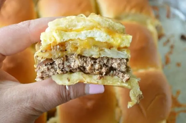 Cheesy Hash Brown Breakfast Sliders