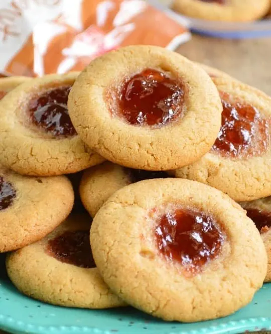 Peanut Butter and Jelly Thumbprint Cookies