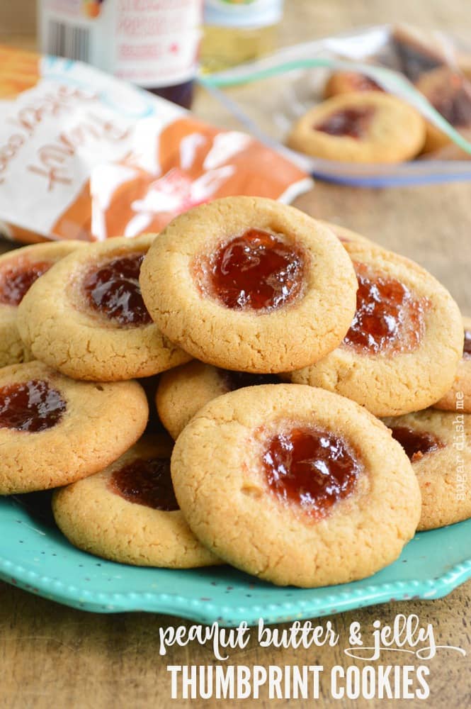 Peanut Butter and Jelly Thumbprint Cookies 