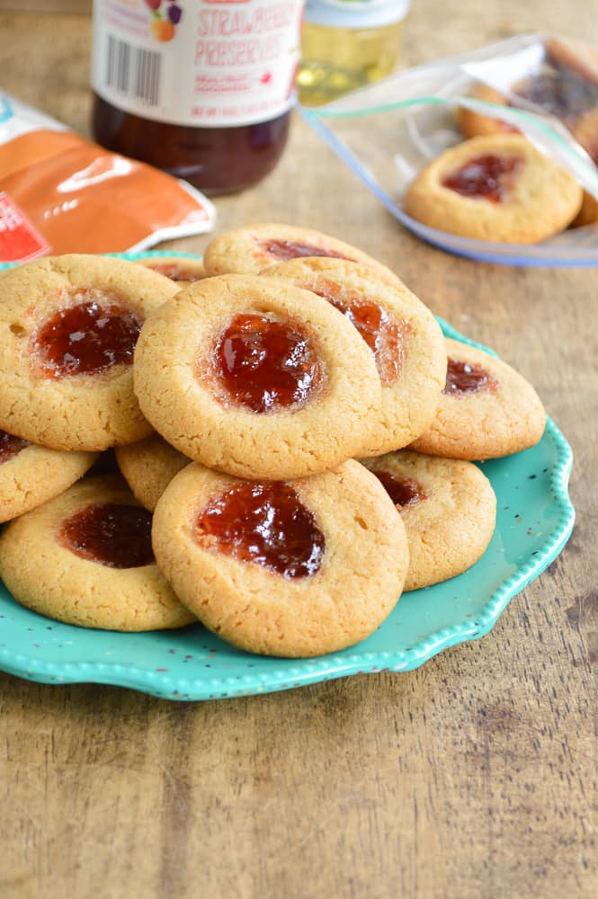 Peanut Butter and Jelly Thumbprint Cookies
