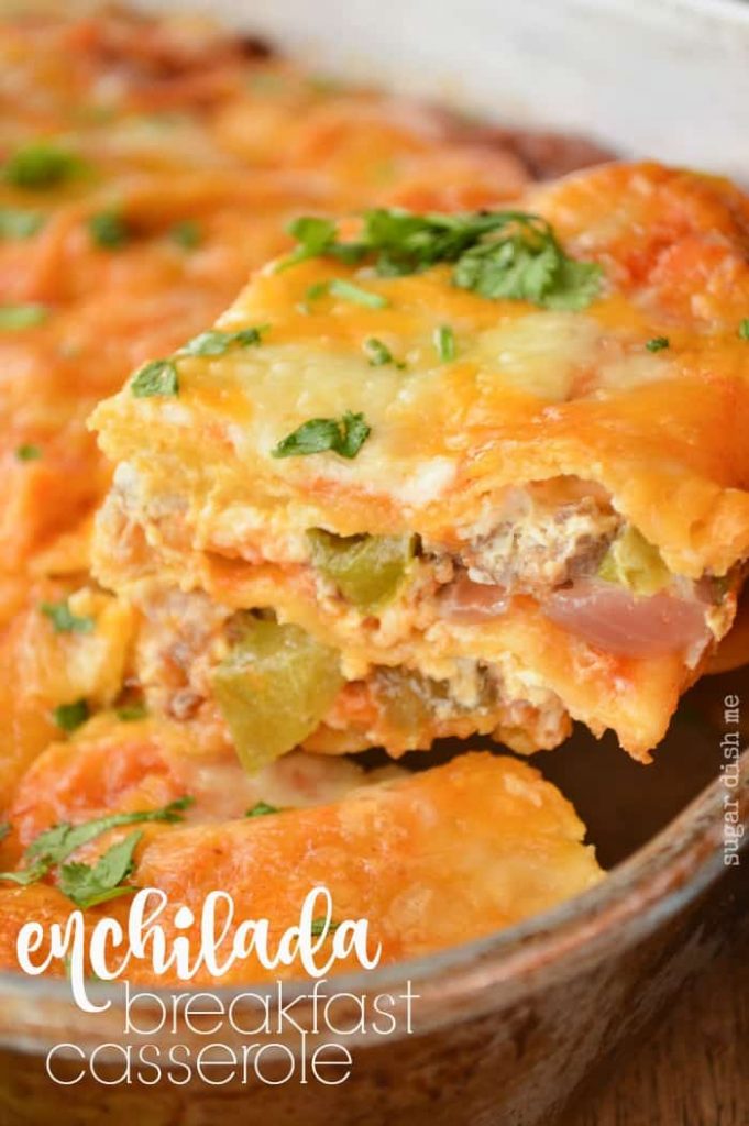 Easy Cheesy Enchilada Breakfast Casserole Sugar Dish Me