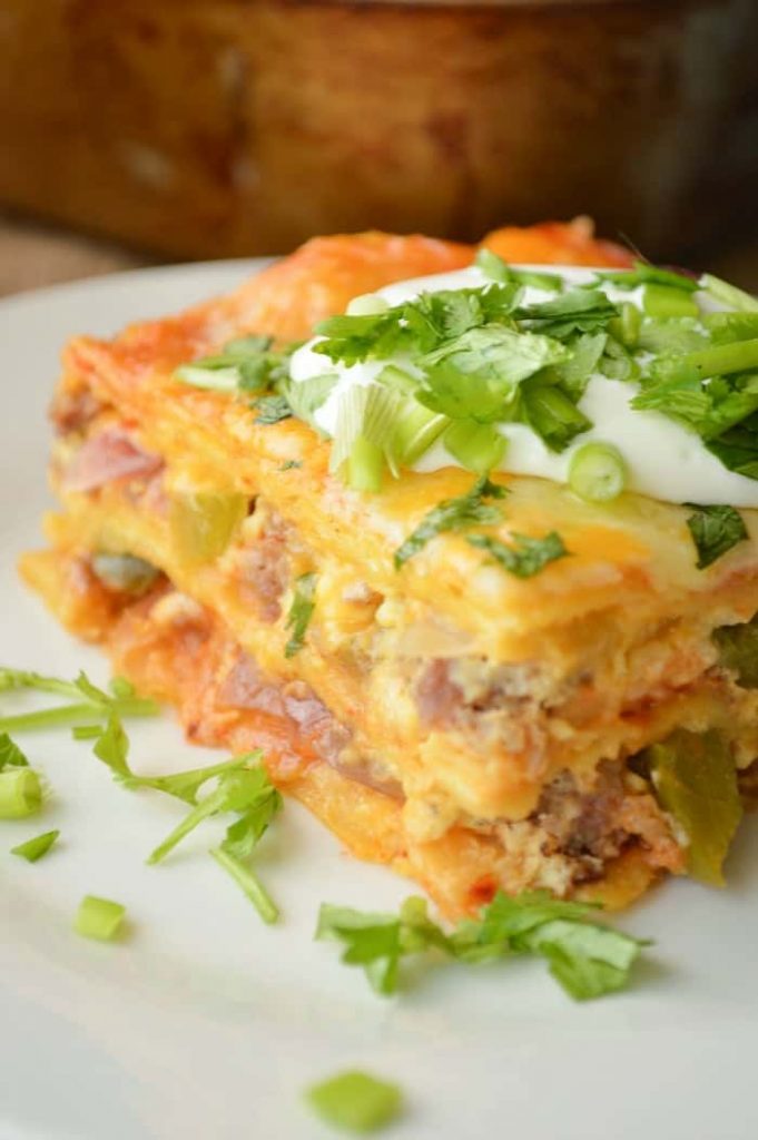 Easy Cheesy Enchilada Breakfast Casserole Sugar Dish Me