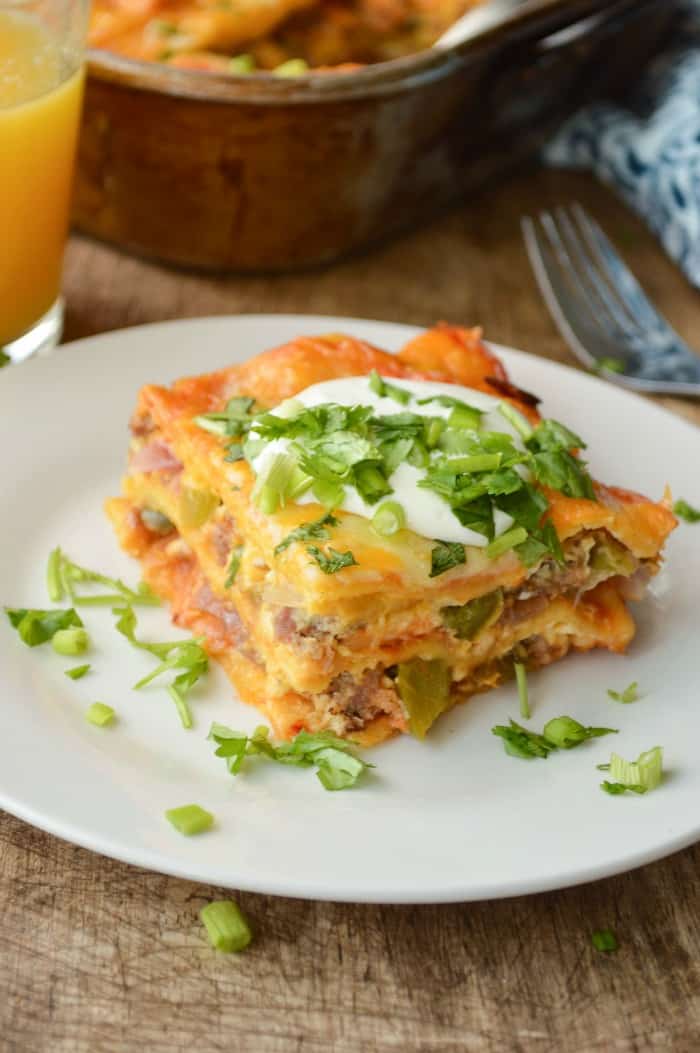 Easy Cheesy Enchilada Breakfast Casserole