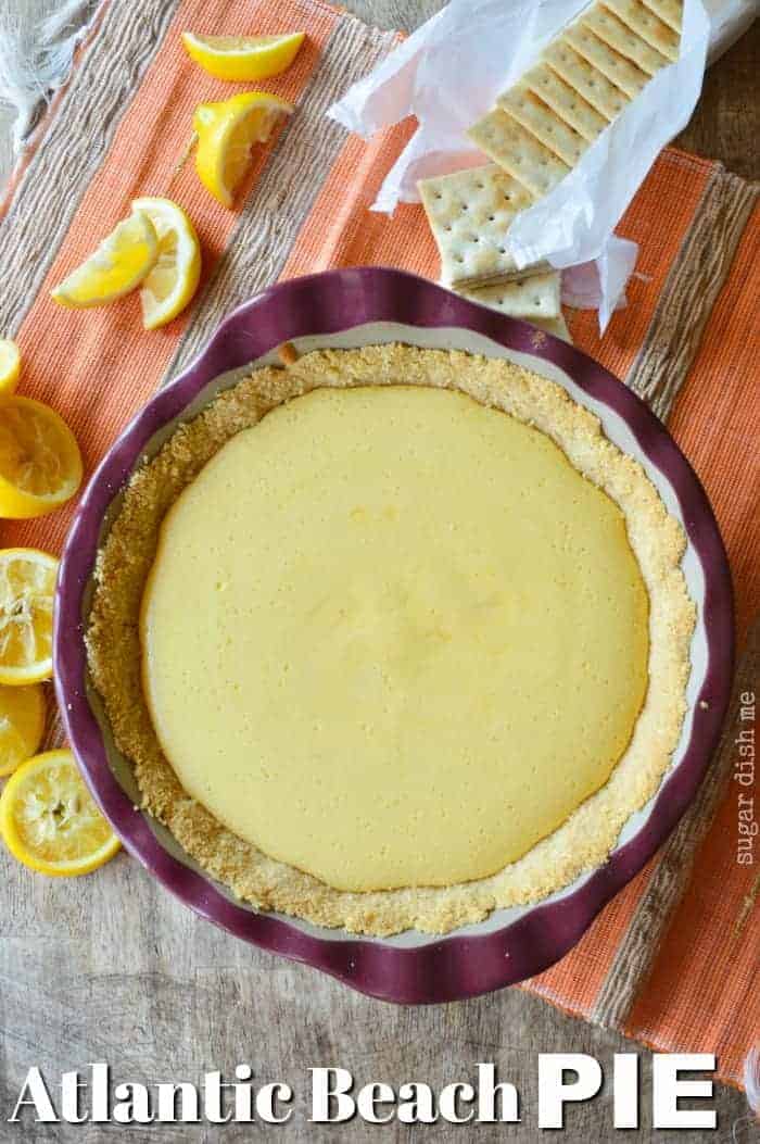 Atlantic Beach Pie is so bright in color and flavor. The rich yellow color comes from fresh lemons.