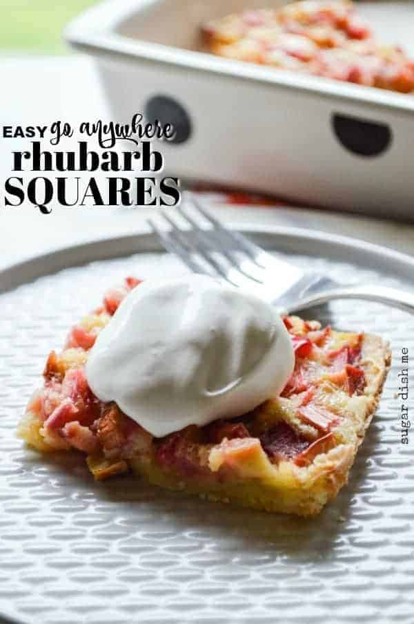 Easy Go Anywhere Rhubarb Squares