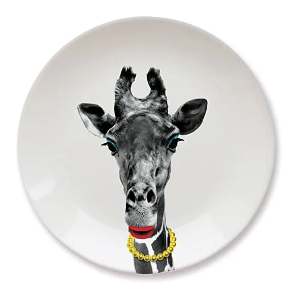 MUSTARD Ceramic Dinner Plate I Dishwasher safe I Dinnerware - Wild Dining Giraffe