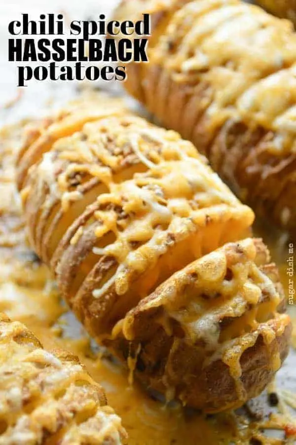 Chili Spiced Cheesy Hasselback Potatoes