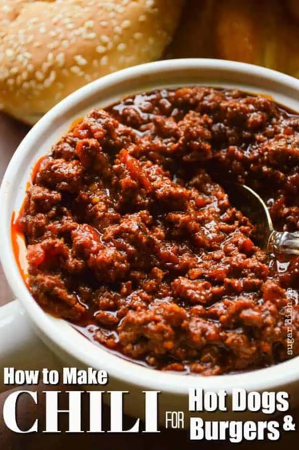 Chili made for topping Hot Dogs and Hamburgers
