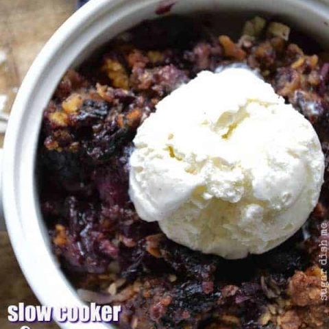 Slow Cooker Blueberry Coconut Cobbler