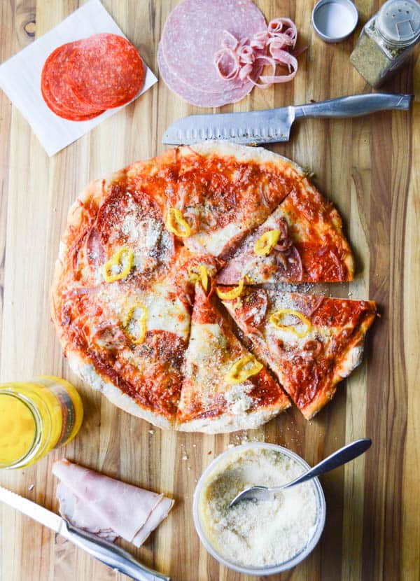 10 Minute Italian Hero Pizza with all the toppings
