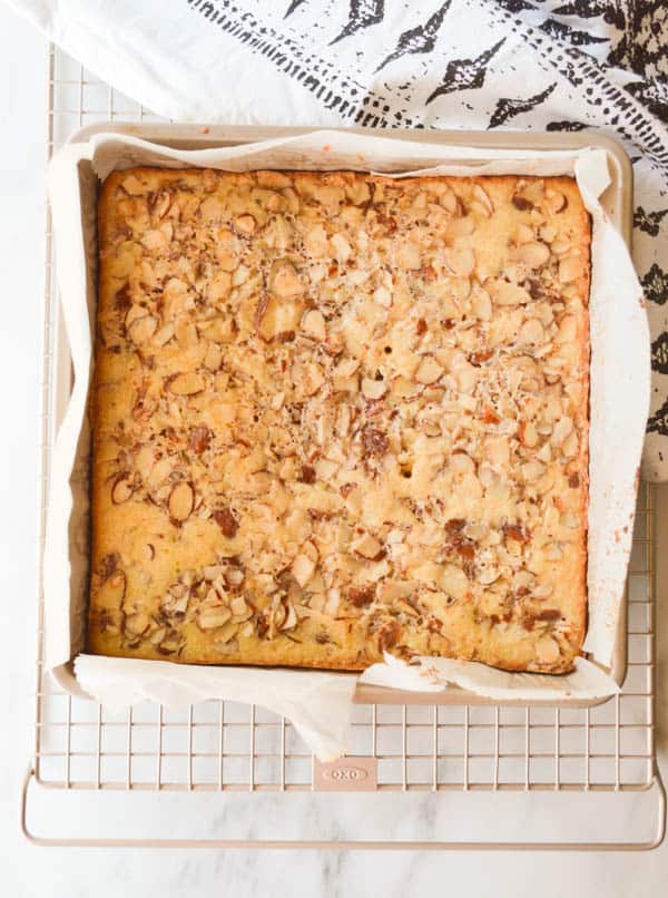 Baked Swedish Cake Bars cooling